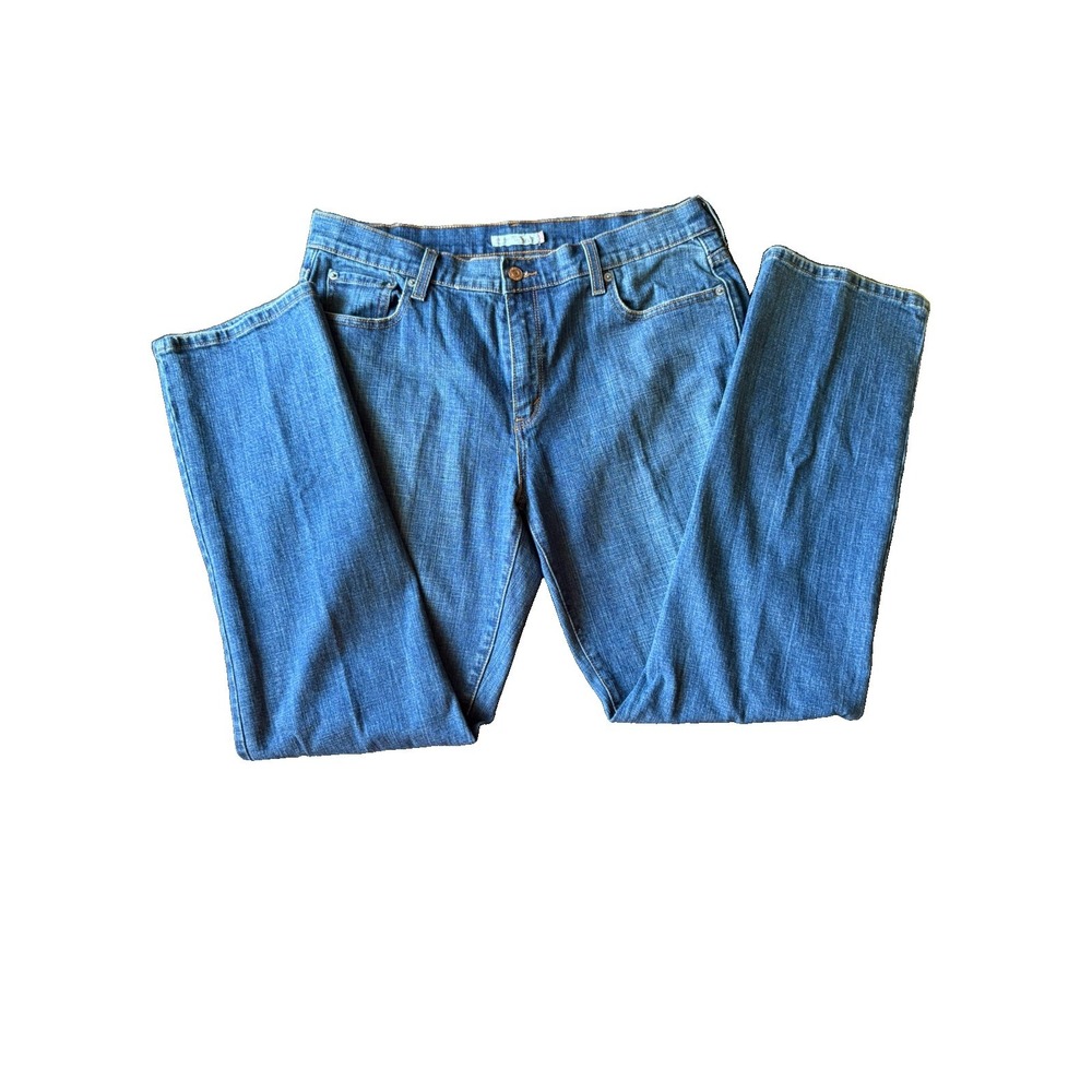 Levi's Women's 14 Straight Leg Medium Wash Blue Denim Jeans Button Closure